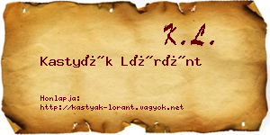 Kastyák Lóránt névjegykártya